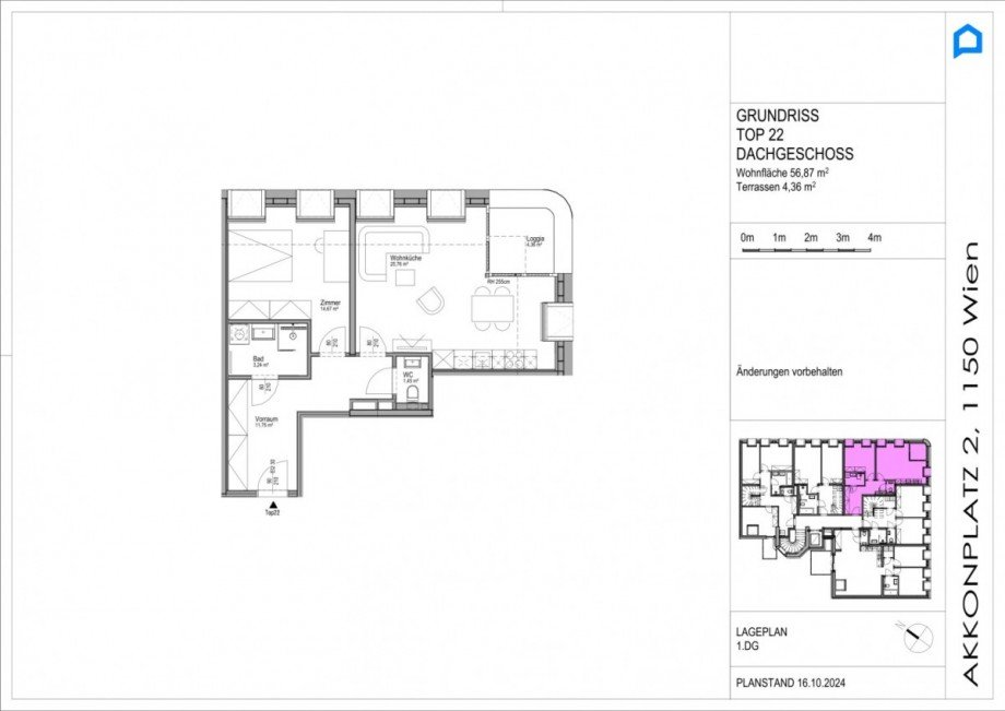 Top 22, Dachgeschoss Dachgeschosswohnung Wien,Rudolfsheim-F�nfhaus