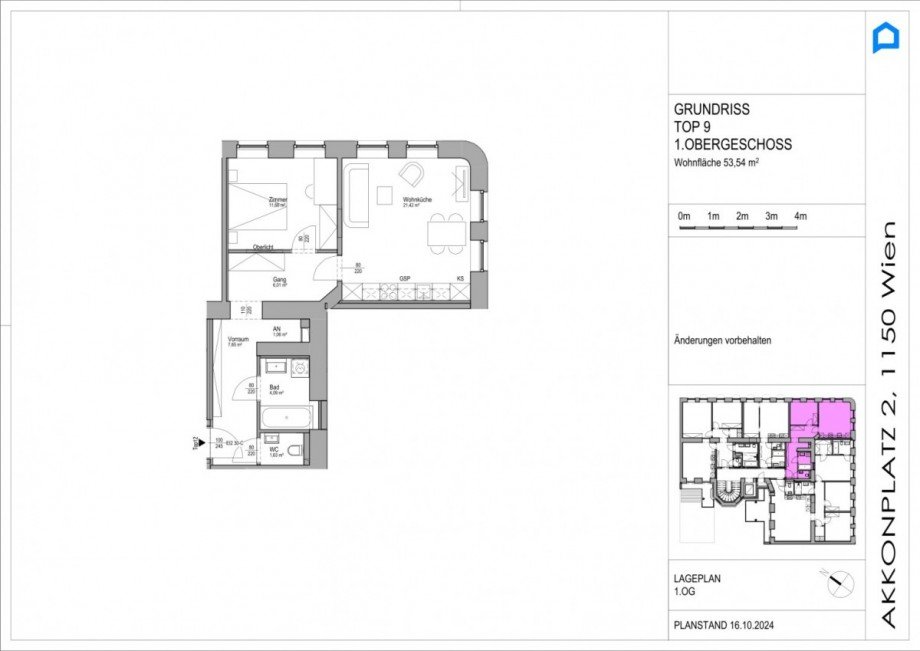 TOP 9, 1. OG Dachgeschosswohnung Wien,Rudolfsheim-F�nfhaus