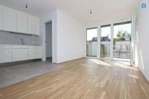 Hauptbild LUXUS-Wohnung, 2 Zimmer, Pauschalmiete, West-Balkon,Maßeinbau-Küche, zugfreie Deckenkühlung, FBH, Alarmanlage, Garage, Lift, barrierefrei