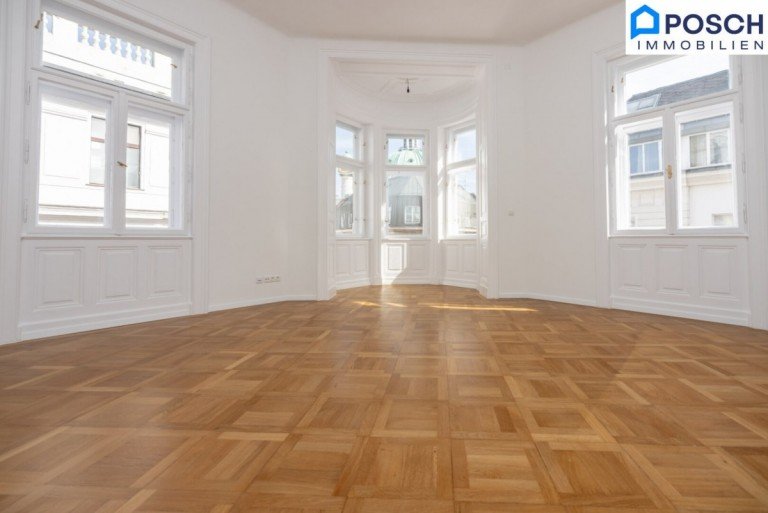  Wien Etagenwohnung ERSTBEZUG, sehr sch�n enoviert, 4 Zimmer ( inklusive Wohnk�che),ca.160 m� , 2 B�der, 9,34m� Hofbalkon/ Terrasse, repr�sentativer Stilaltbau in Toplage