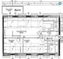  Wohnen nahe Oberlaa - helle 3-Zimmer-Wohnung mit riesigem Wohnbereich 36 m� Wohnk�che und 7,8 m� Balkon + gr�ner Innenhof,  1. OG, Dachgeschoss