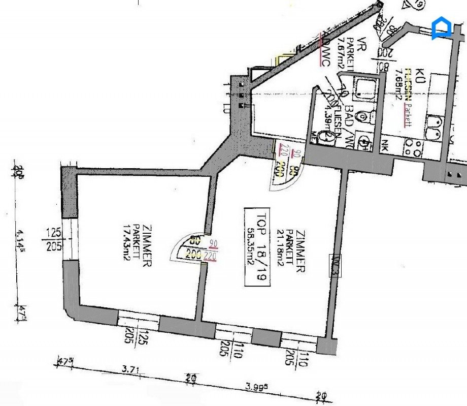 GR 2.OG Top 18-19 Etagenwohnung Wien