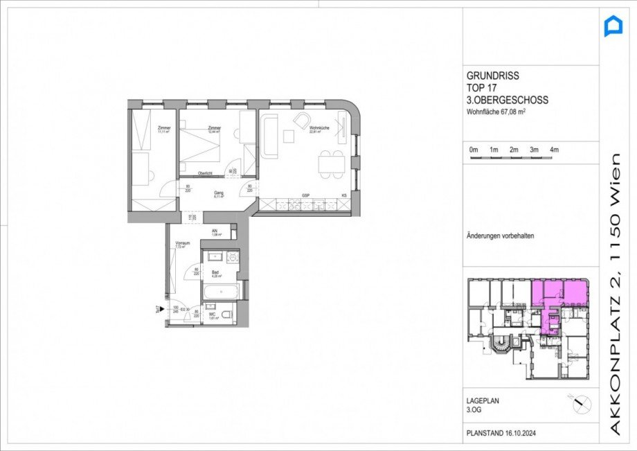 TOP 17, 3. OG Dachgeschosswohnung Wien,Rudolfsheim-F�nfhaus